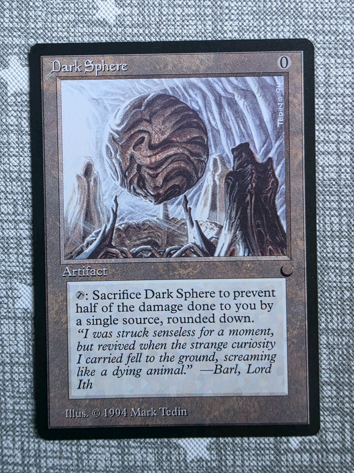 MTG Dark Sphere – The Dark (1994) Uncommon – LP/Excellent – Vintage Artifact (i)