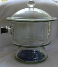 Exsikkator Dm 27 cm mit Knopfdeckel Glaswerke Wertheim, ohne Platte/Hahn (A317)