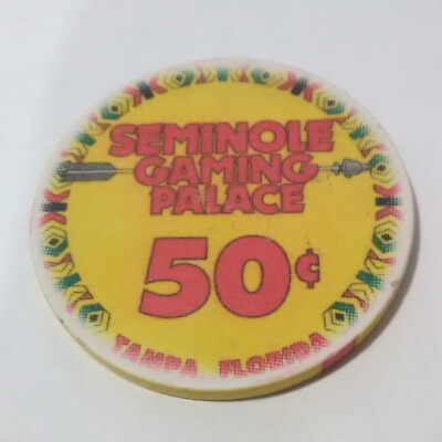 SEMINOLE GAMING PALACE FL. HARD TO FIND .50 CHIP GREAT FOR VINTAGE COLLECTION!