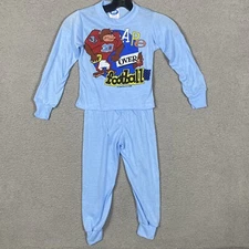 Vtg 1987 PCA Apparel Pajamas Ape Over Football 2 Piece Set Size 6