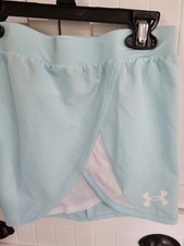 Girls Youth Under Armour Shorts NEW Fly Pale Blue Size Large