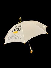 Rare Vintage Salton Crazy Duck Umbrella Clear Yellow Feathers Mid Century