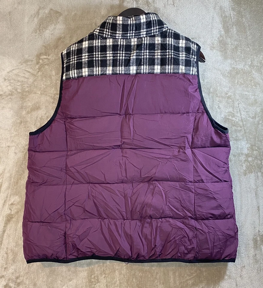 Chaleco acolchado tallado con volantes para mujer talla 2XL Regal ciruela madera botones bolsillos cremallera completa Foto 3 de 4