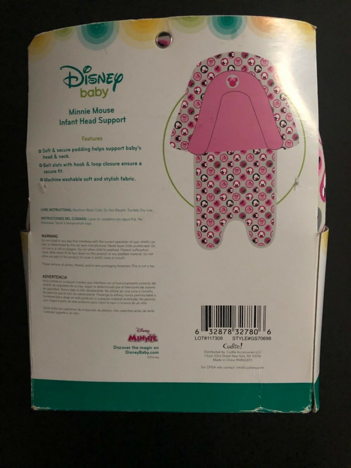 minnie mouse infant head support
