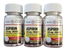 Gericare Aspirin 325mg UNCOATED Tablets 100ct ( 3 pack ) --