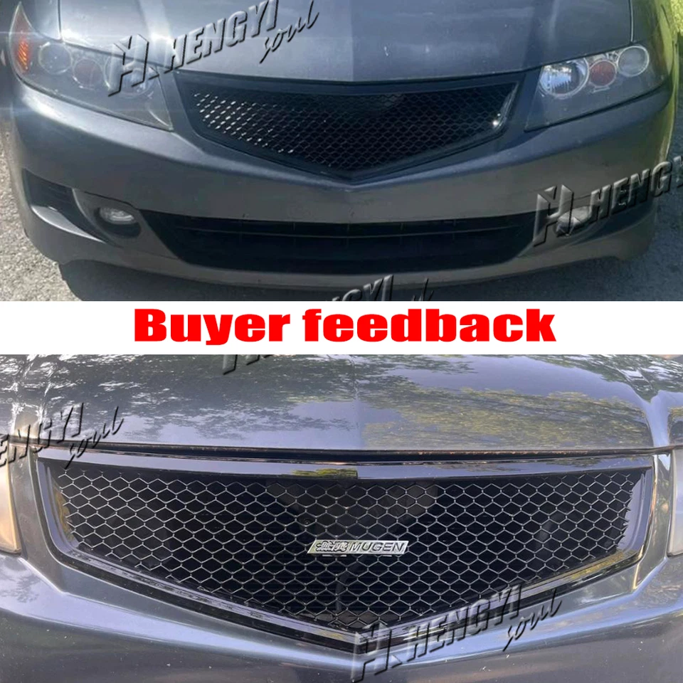 Parachoques delantero negro brillante parrilla superior panal para Acura TSX 2006-2008 Foto 3 de 4