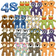 48 Pc Bulk Stuffed Animals 12-inch, 12 Styles - Kids Prizes, GiveAways, Favors