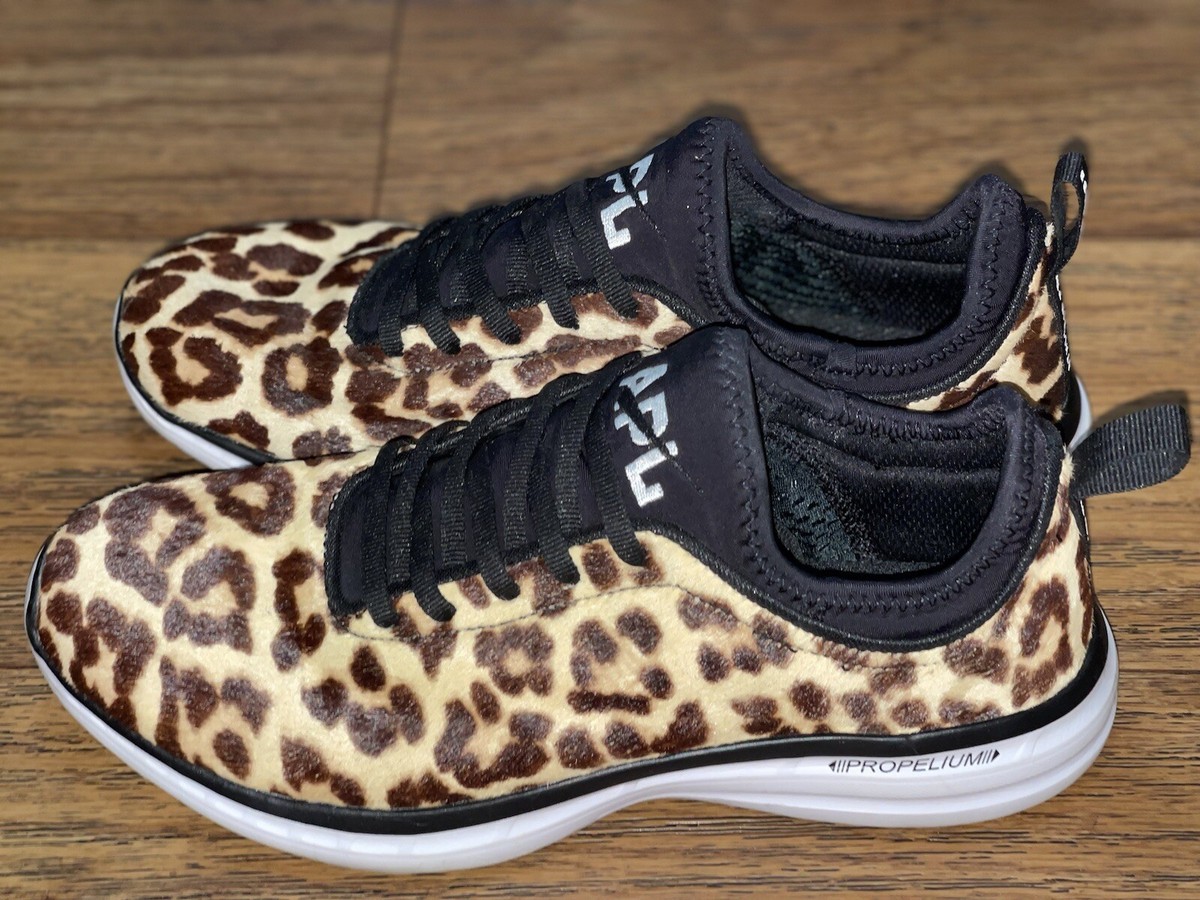 APL Calf Fur Leopard Print Black Techloom Phantom Sneaker  display picture 1