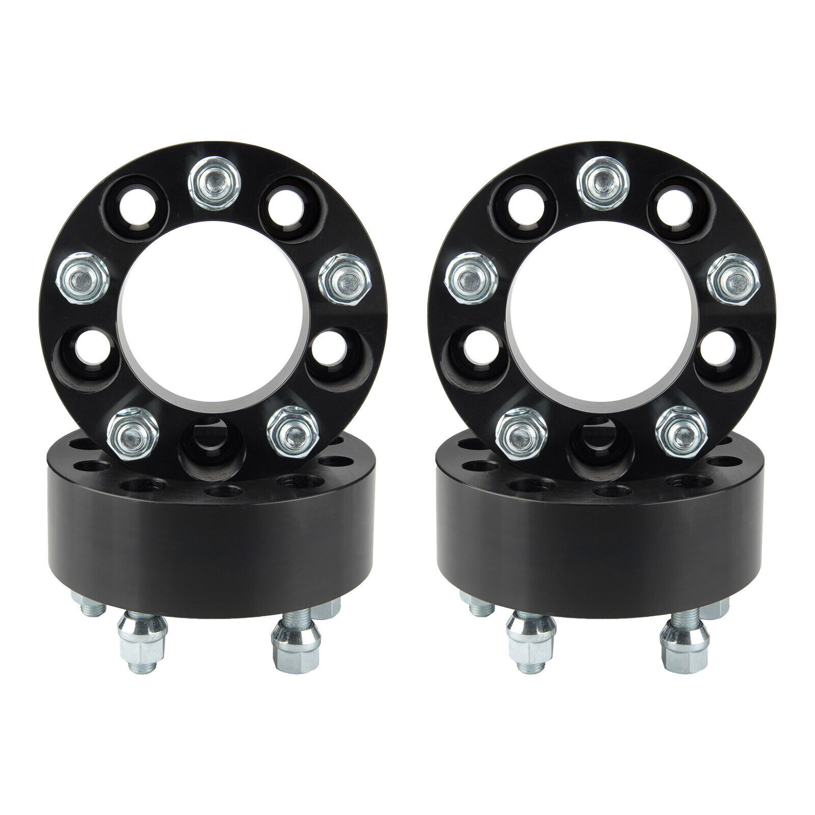 (2) 2 inch 5x4.5 Black Wheel Spacers Adapters fits Ford Mustang Ranger