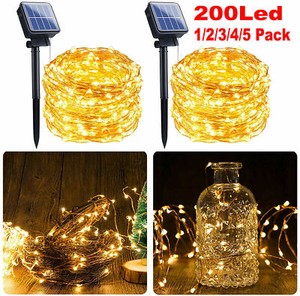 200LED 66ft Solar Fairy String Light Copper Wire Outdoor Waterproof Garden Decor