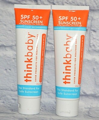 2 THINKBODY  THE STANDARD FOR SAFE SUNSCREEN SPF 50+ SUN BLOCK CREAM 3 OZ EACH