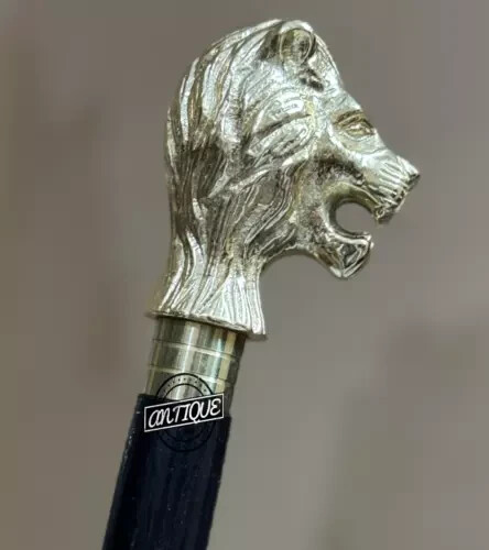 Bastones victorianos elegantes con mango de león bastones de lujo unisex para...