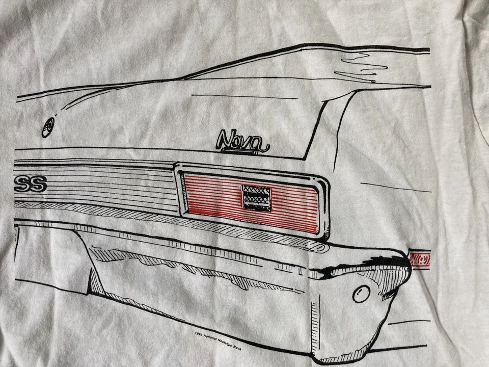 Camiseta vintage Chevrolet Nova SS 1972 doble cara. Camisa Chevy Nova SS. Nova SS Foto 3 de 4