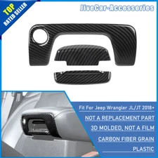 Central Armrest Storage Box Switch Cover Trim For Jeep Wrangler JL JT 18+ Carbon