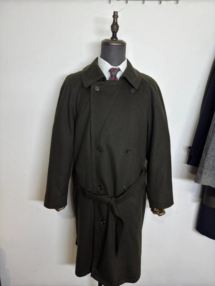 Vintage Double Breasted Bugatti Mens Classic belted RAGLAN OVERCOAT 46R 48R - Image 4 of 4