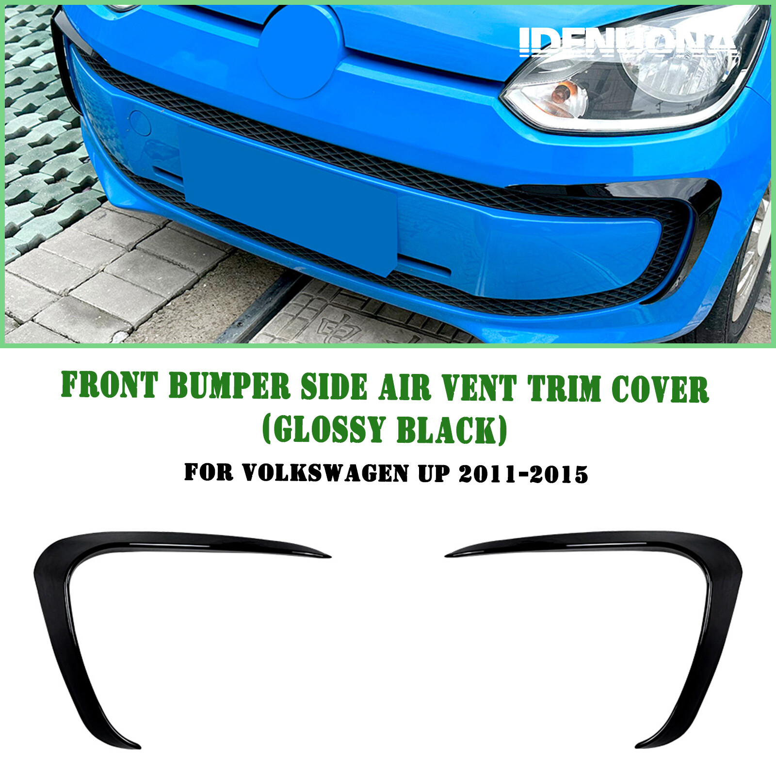 Car Front Bumper Side Air Vent Trim Fin For Volkswagen Up 2011-2015 2014 Black