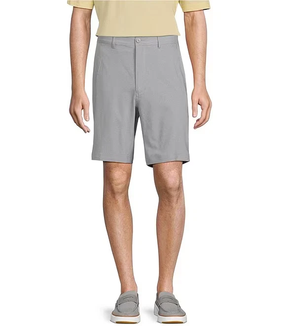 ROUNDTREE Flat-Front Performance Comfort Stretch 7" Inseam Twill Chino Shorts