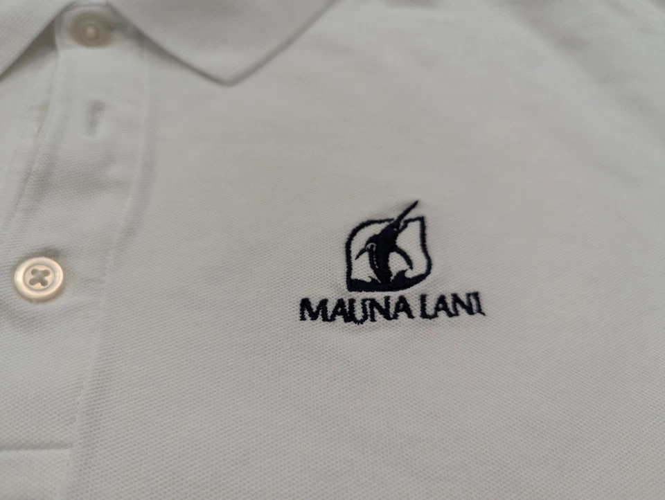 Mauna Lani Hawaii Polo Shirt Mens Extra Large BOAST White Cotton Short Sleeves - Image 3 of 4