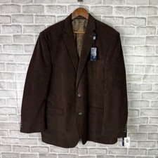 Chaps Dark Brown Corduroy 2 Button Blazer Sui...