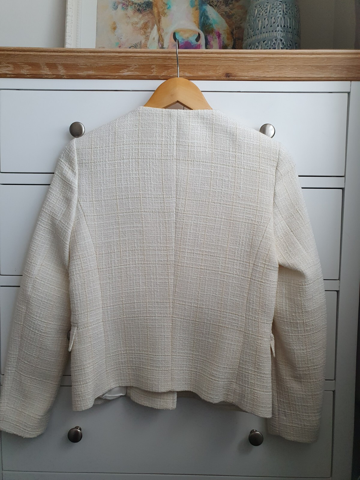 Massimo Dutti Blazer Jacket Ivory Size 36 RRP £135 image 2