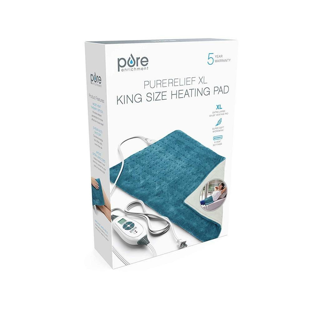Pure Enrichment PureRelief XL King Size Heating Pad (Turquoise Blue