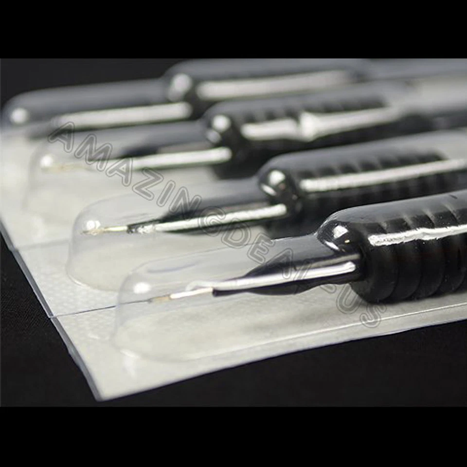 50 piezas Aguja de tatuaje desechable estéril con tubo 3/4 agarre y punta ---- "U-Pick" Foto 2 de 4