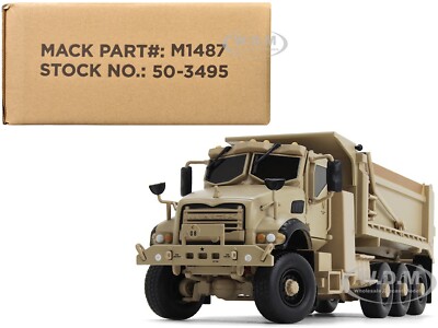 MACK DEFENSE M917A3 HEAVY DUMP TRUCK TAN 1/50 DIECAST BY FIRST GEAR 50-3495