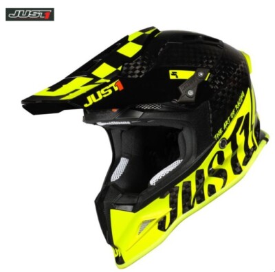 Just1 J12 Pro Racer Fluo Yellow Carbon Gloss Carbon Helm Gr. S Just 1