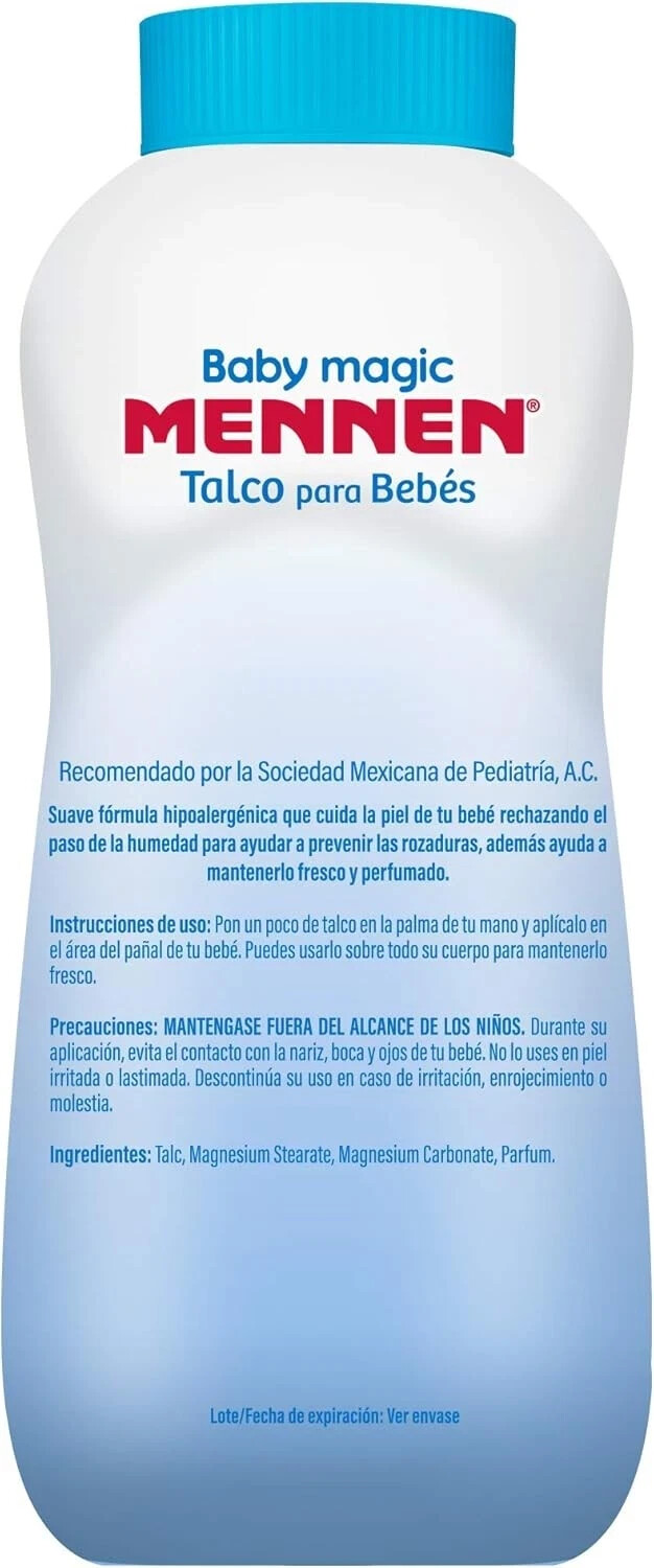 Talco Para Bebé. Mennen Baby Magic, Azul , Hipoalergénico. Protege Su Piel 200G.