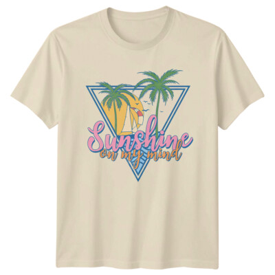 Retro Sunshine On My Mind T-Shirt Palme Sommer Urlaub Tee