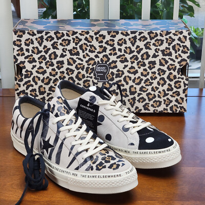 Converse X Brain Dead One Star Ox Leather 163167C Egret/Black/White Sze 12 Men's