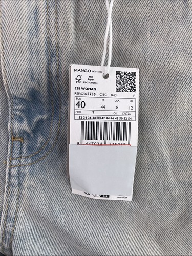 Magno Blanca Straight-Fit Cropped Jeans, Size UK 12, Light Blue - Picture 4 of 17