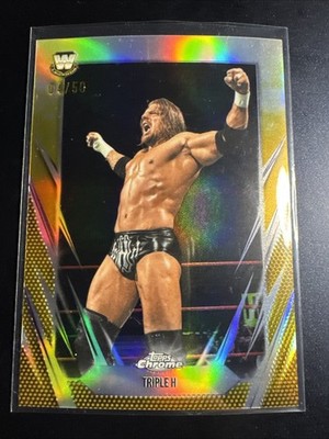 Triple H 2026 Topps Chrome WWE #4 Gold Refractor /50
