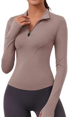 Rapbin T-Shirt Damen Langarm Sportshirt Gym Top Sport Oberteil Laufen Shirt Gr:L