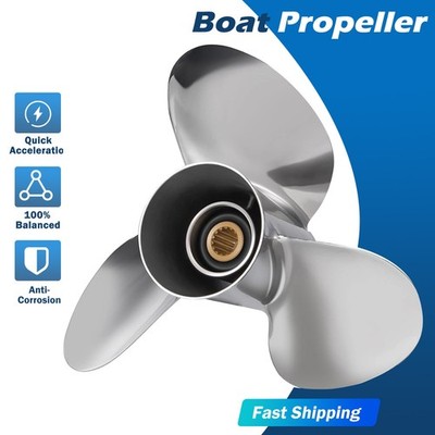 13 X 19 Stainless Steel Boat Propeller For Suzuki Engine DF50-140HP 15Spline,RH