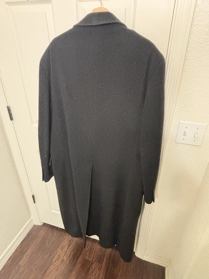 Abrigo de lana negro Polo University Club Ralph Lauren 48R Foto 2 de 4