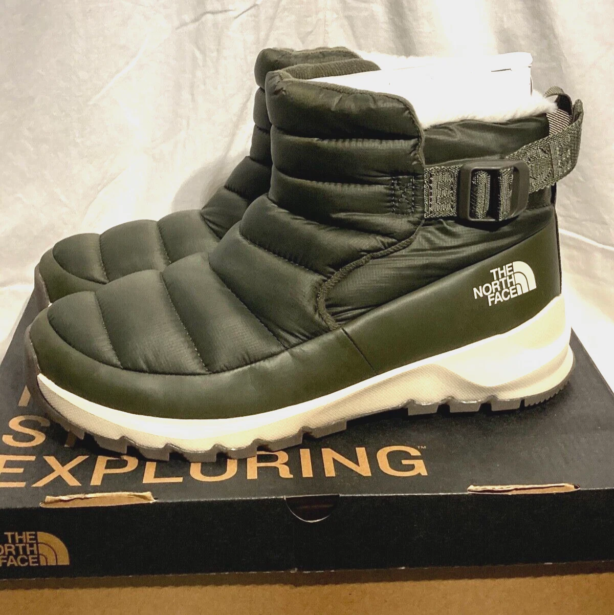 The North Face Thermoball Pull-On Traction Camp House Bootie Women's Green 11