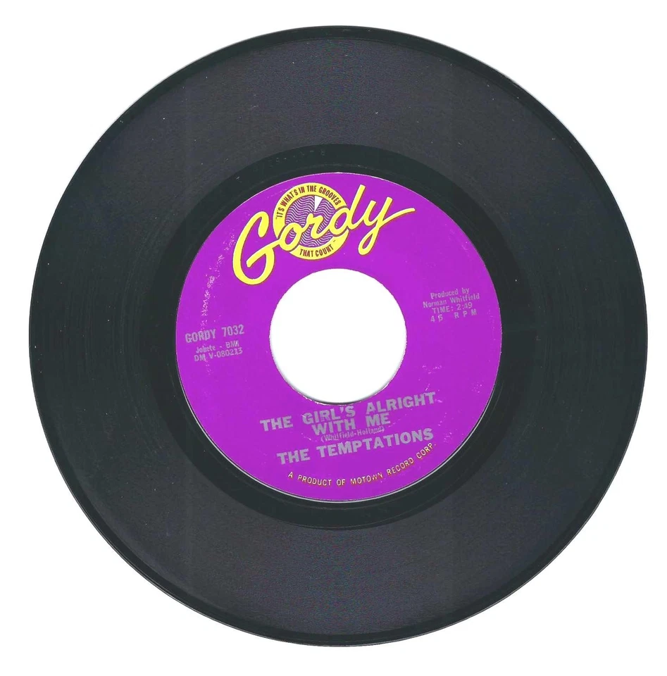 Motown Soul 45- Temptations I'll Be In Trouble / The Girls Alright With Me-Gordy - Image 2 of 2