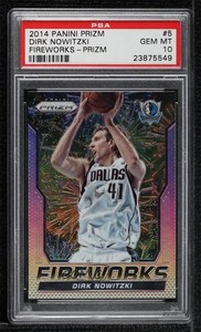 2014-15 Panini Prizm Fireworks Prizm Dirk Nowitzki #5 PSA 10 GEM MT HOF