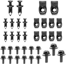 35 PCS Car Engine Splash Shield Guard Bolts Clips, Metal Automotive Bumper Faste