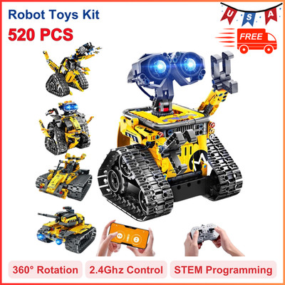 Robot Toys for Kids Building Set, 520PC App & Remote Control Robotics Kit 5-In-1