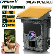 Solar WiFi Trail Camera 4K 85MP Bluetooth Wildlife Hunting Game Cam Night Vision