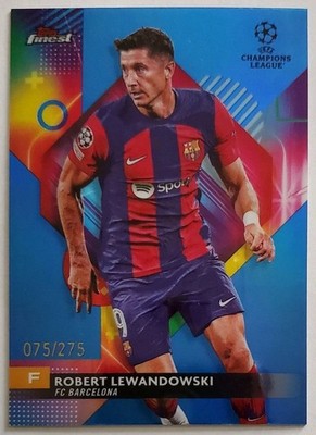 Robert Lewandowski 2023 Topps Finest UEFA Club Competitions - #109 Sky Blue /275