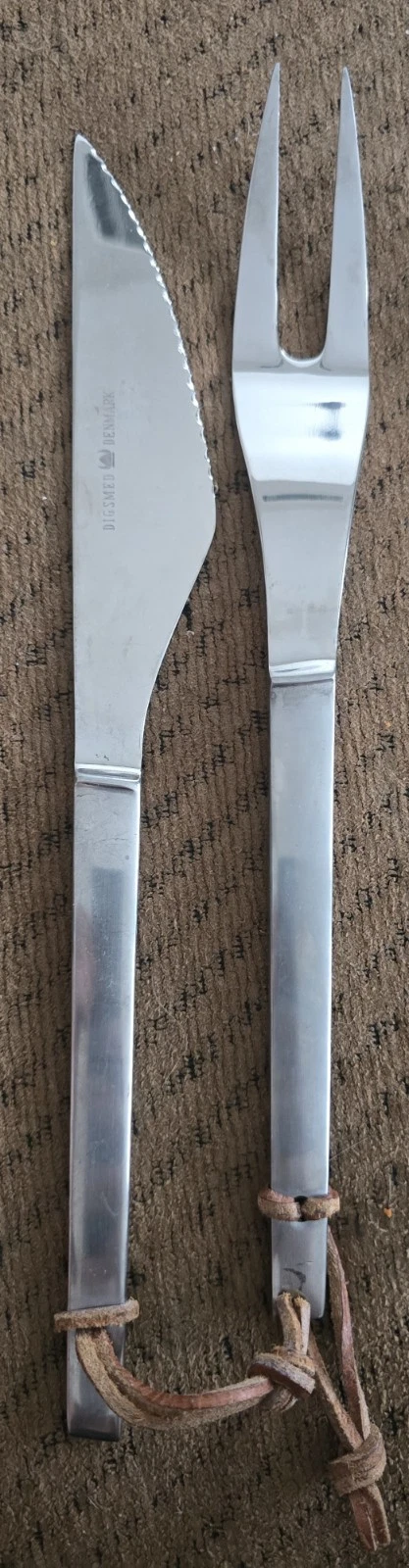 Vintage DIGSMED Denmark Carving Set ~ Serrated Knife & Fork ~ Stainless Steel