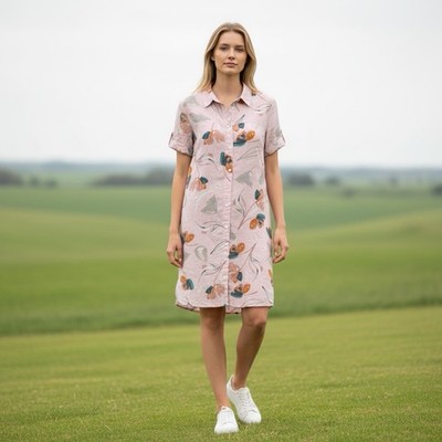 Rachel Zoe Women s 100% Linen Floral Dress XS Lagenlook