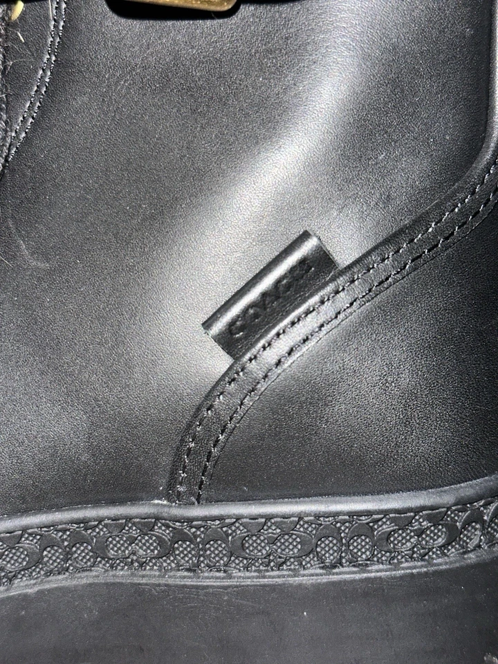 NIB Women's COACH Trooper Leather Mid Top Combat Boots With Buckle Size 9.5 - Image 3 of 4