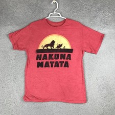 Disney Lion King Hakuna Matata Shirt Mens Medium Red Graphic Movie Tee