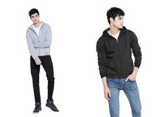 Men's Zip Up Hoodie Classic Sweatshirt Lightweight Hooded Jacket Full Zipper