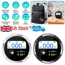 NEW Carbon Monoxide Tester CO Detector Temp Humid Indoor Air Quality Meter UK..