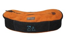Horse Horse Suede Leather Embroidered Saddle Cantle Trail Riding Bag Orange